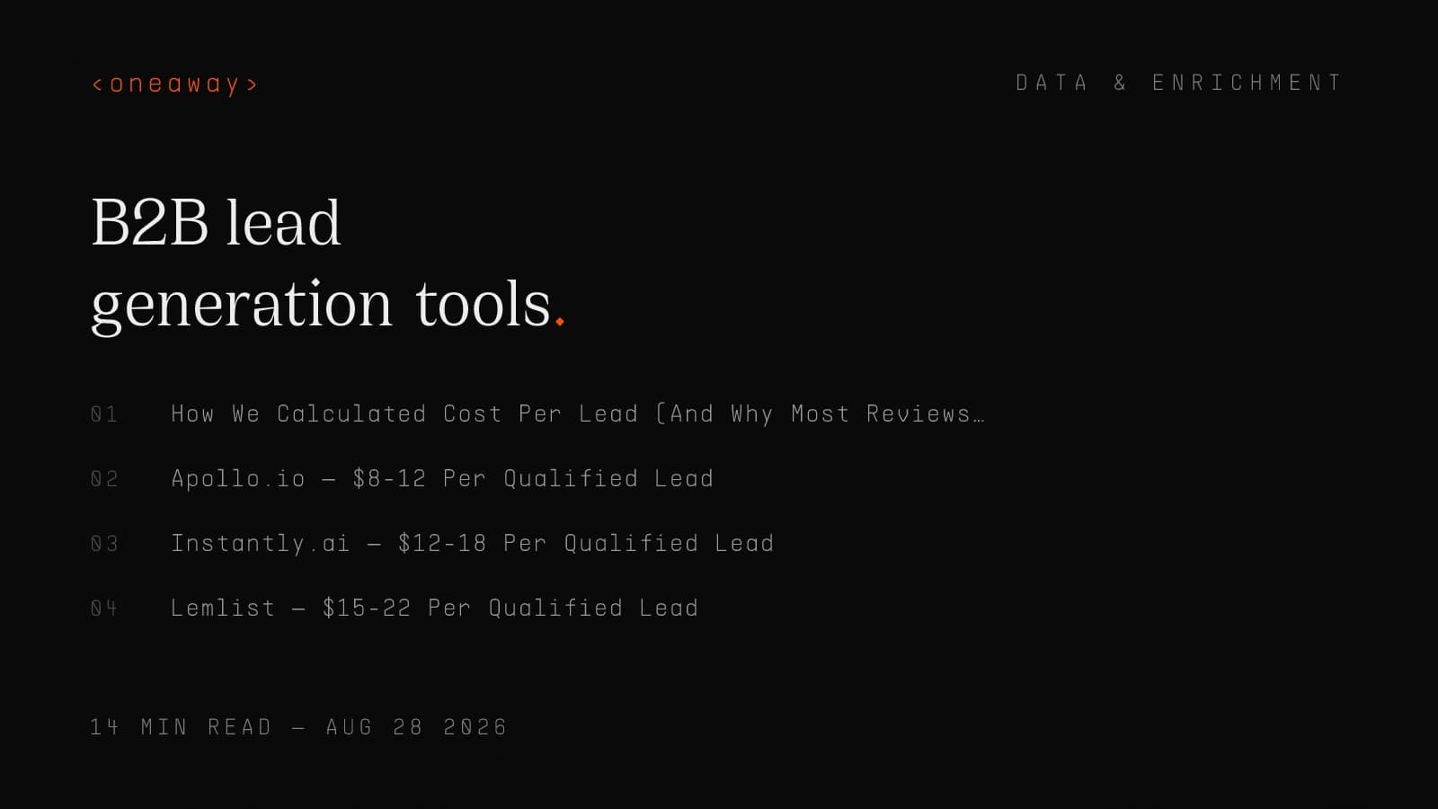 Best B2B Lead Generation Tools in 2026, Ranked by Cost Per Lead