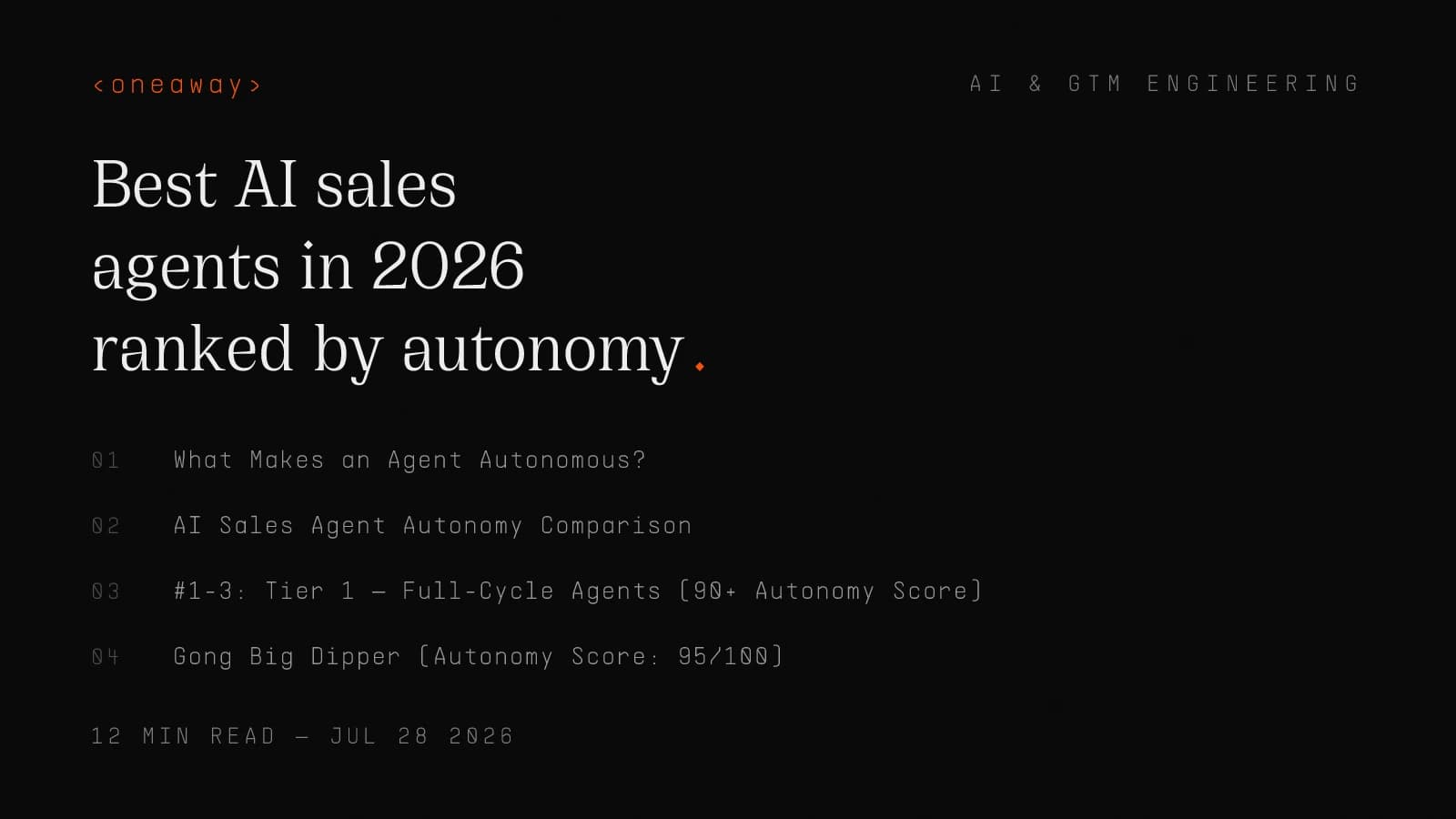 Best AI Sales Agents in 2026, Ranked by Autonomy