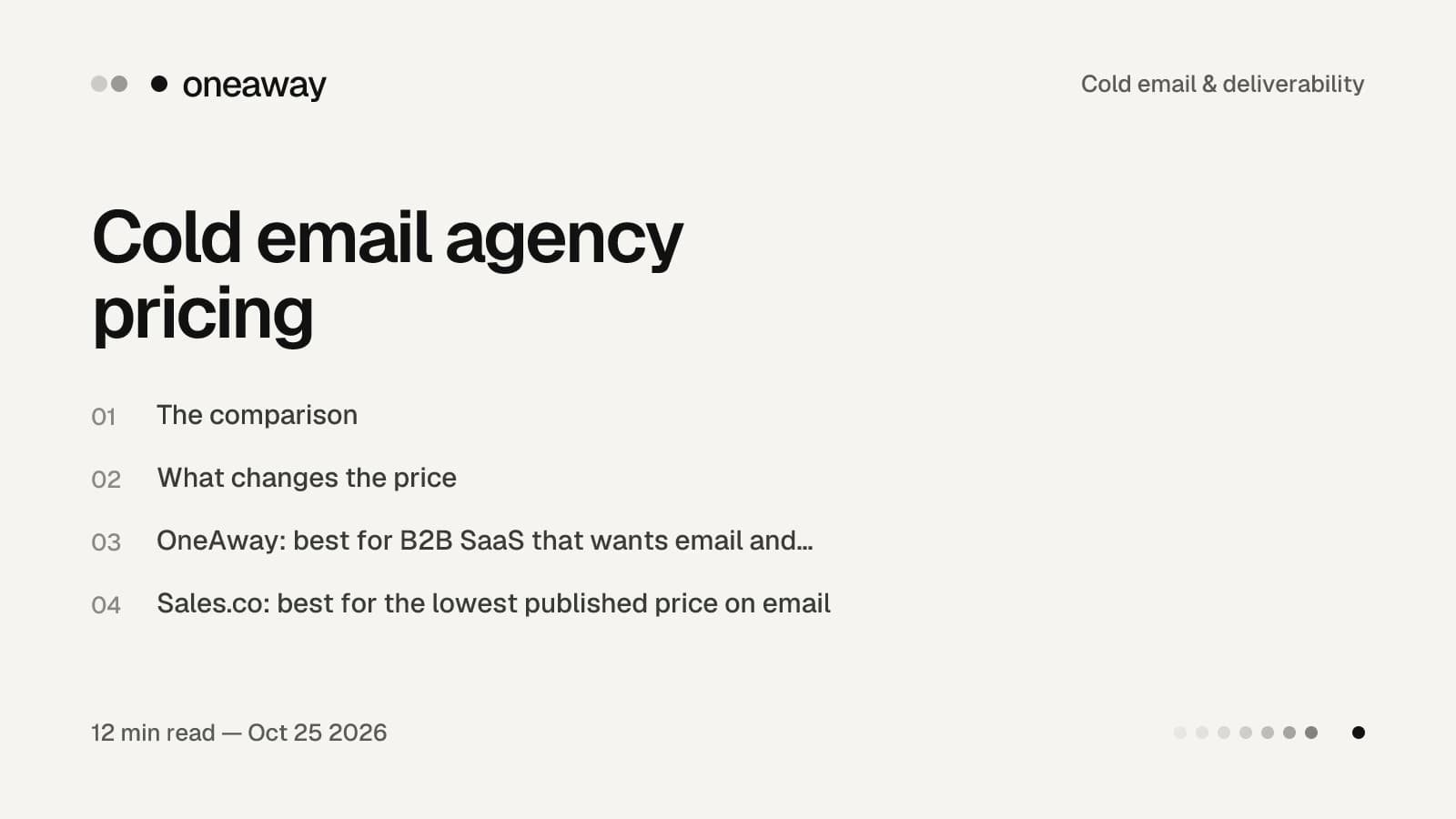 Cold Email Agency Pricing in 2026: 6 Agencies Compared
