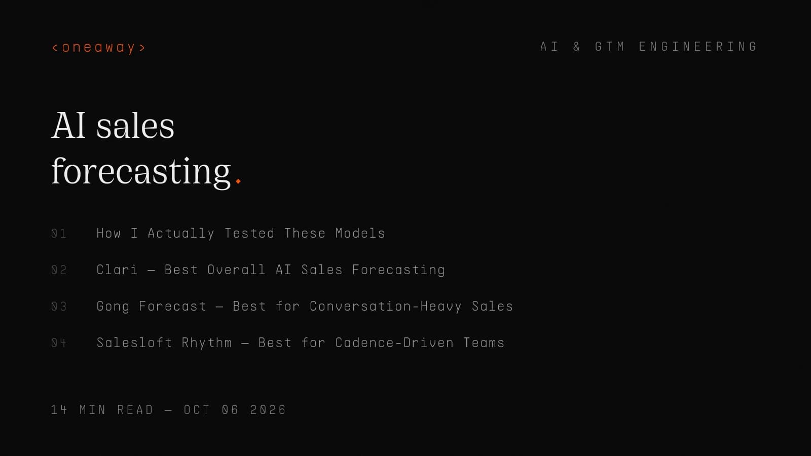 Best AI Sales Forecasting Models in 2026, Ranked by Accuracy