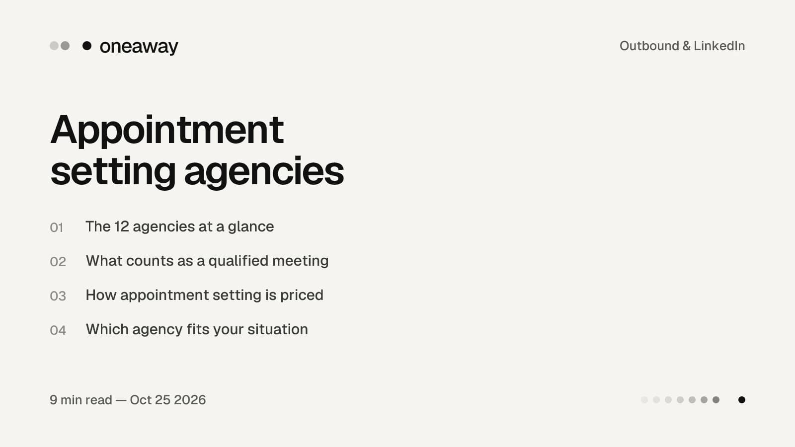 Best appointment setting agencies for SaaS in 2026: how 12 agencies book meetings, define a qualified meeting, price and guarantee.