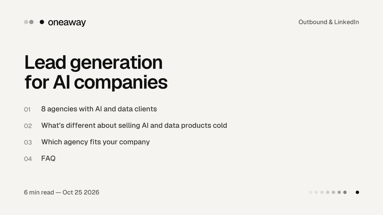 Best lead generation agencies for AI companies in 2026: 8 agencies with named AI and data clients, results and prices.