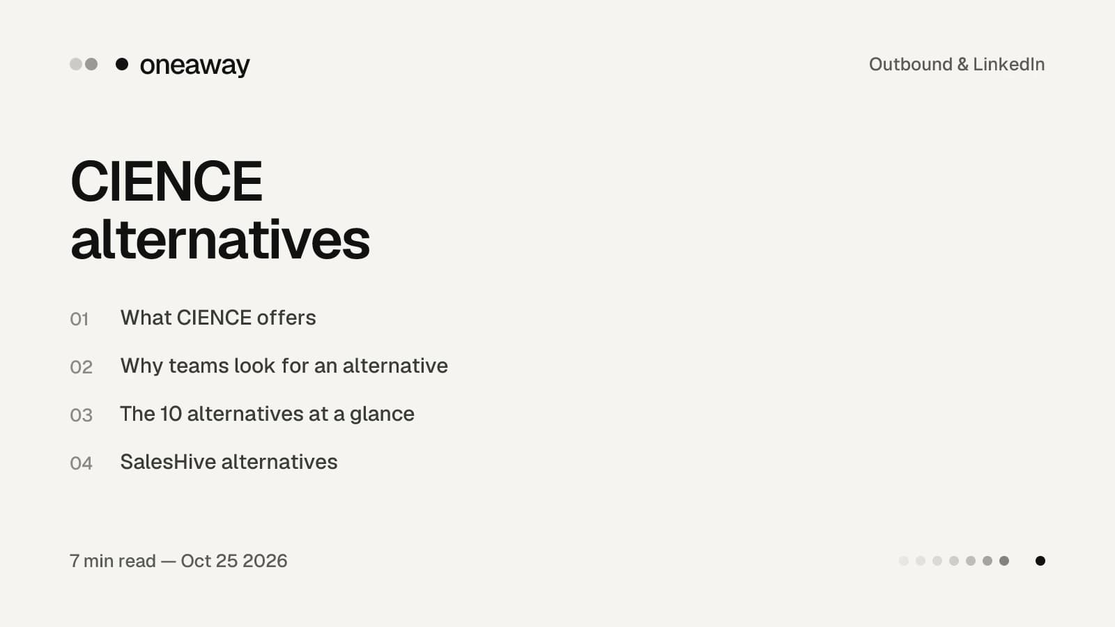 CIENCE alternatives in 2026: what CIENCE charges per seat and 10 companies with published prices and terms, plus SalesHive alternatives.