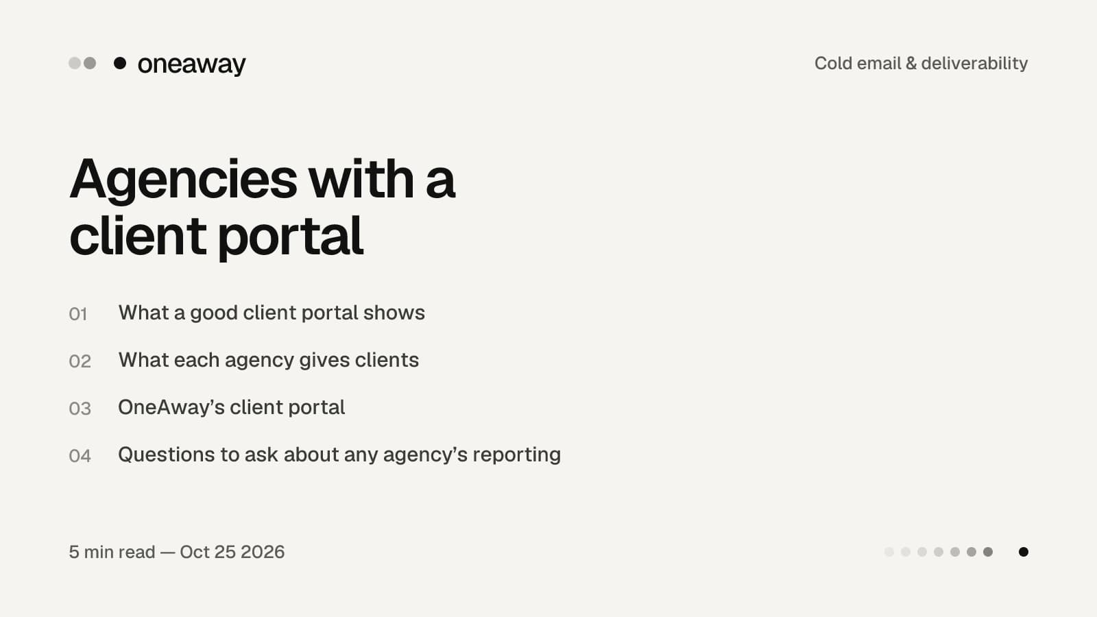 Cold email agencies with a live client portal in 2026: what each agency shows clients and who lets you export your data.