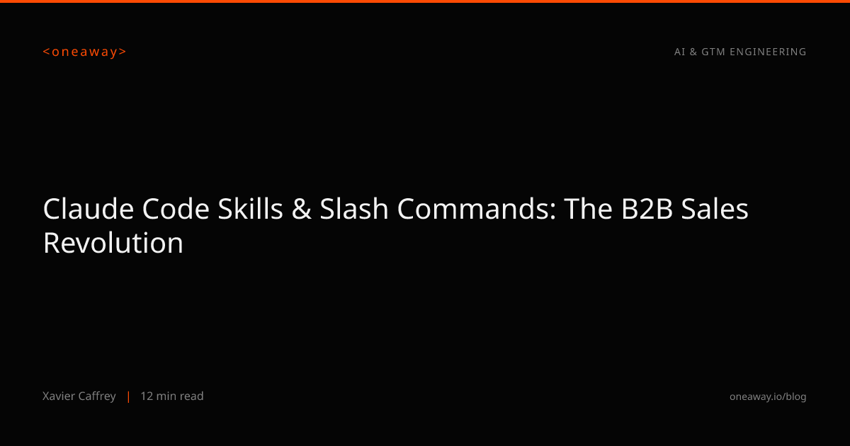 Claude Code Skills & Slash Commands: The B2B Sales Revolution | OneAway